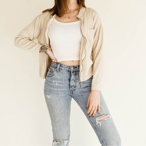 vintage chicos neutral zip up